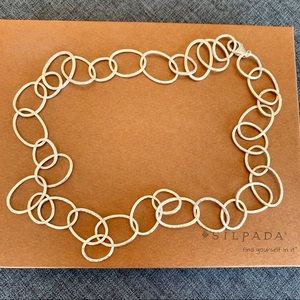 Silpada Sterling Hammered Link Necklace Retired